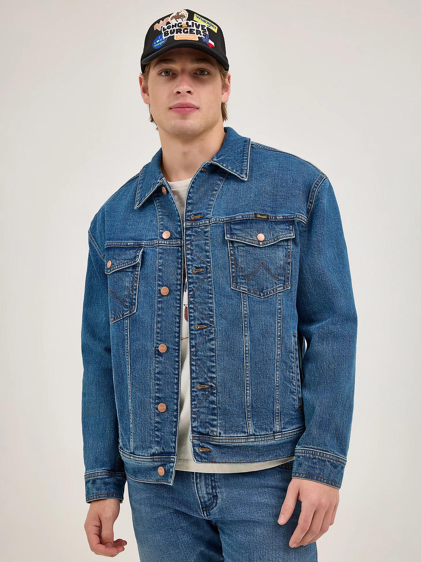 Wrangler x Whataburger Laser Denim Jacket | Men's JACKETS & OUTERWEAR | Wrangler® Product Image