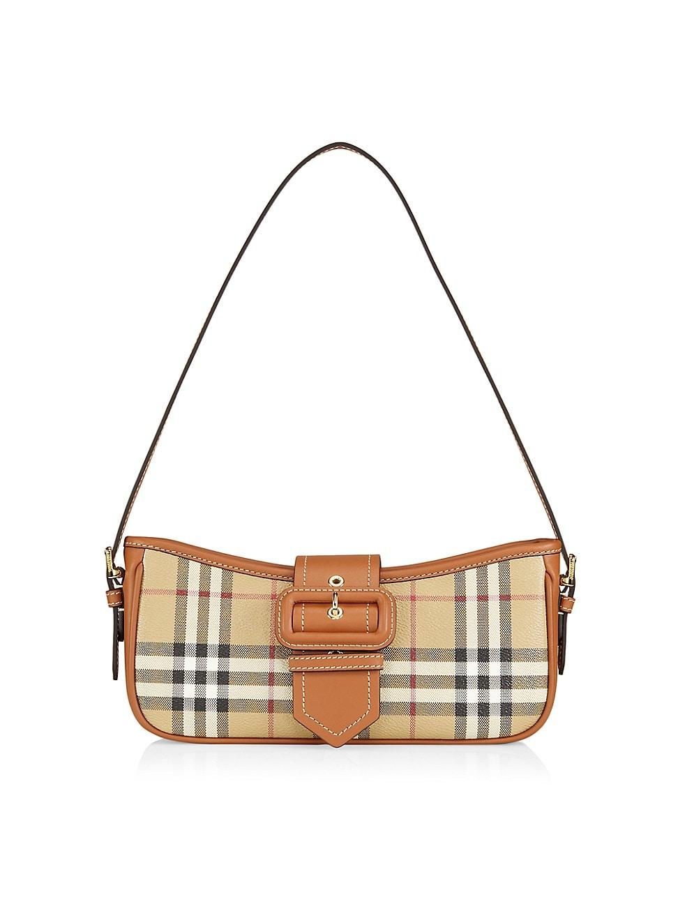 Womens Check Coated Canvas Shoulder Bag Product Image