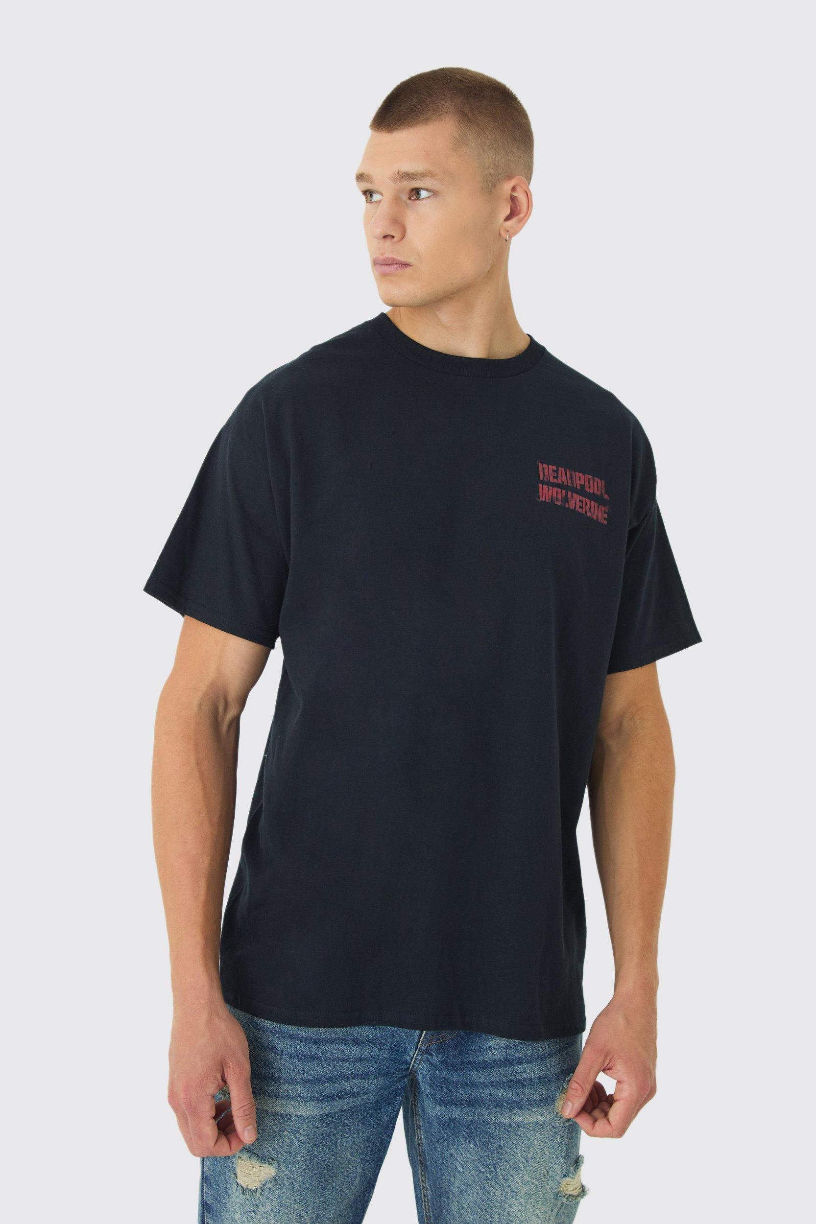 Oversized Deadpool Wolverine License T-Shirt | boohooMAN USA Product Image