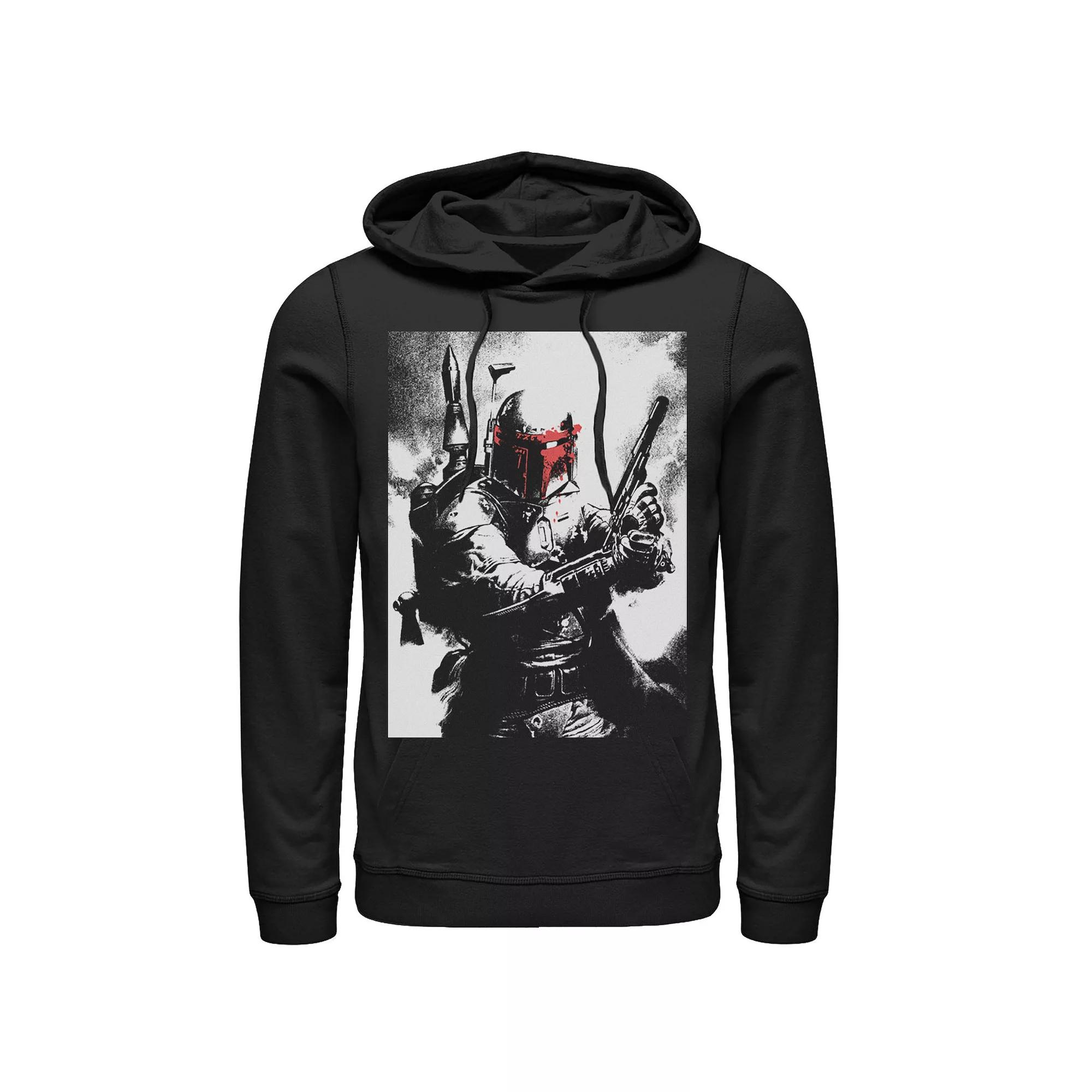 Men's Star Wars Boba Fett Faded Action Portrait Poster Hoodie,  Product Image