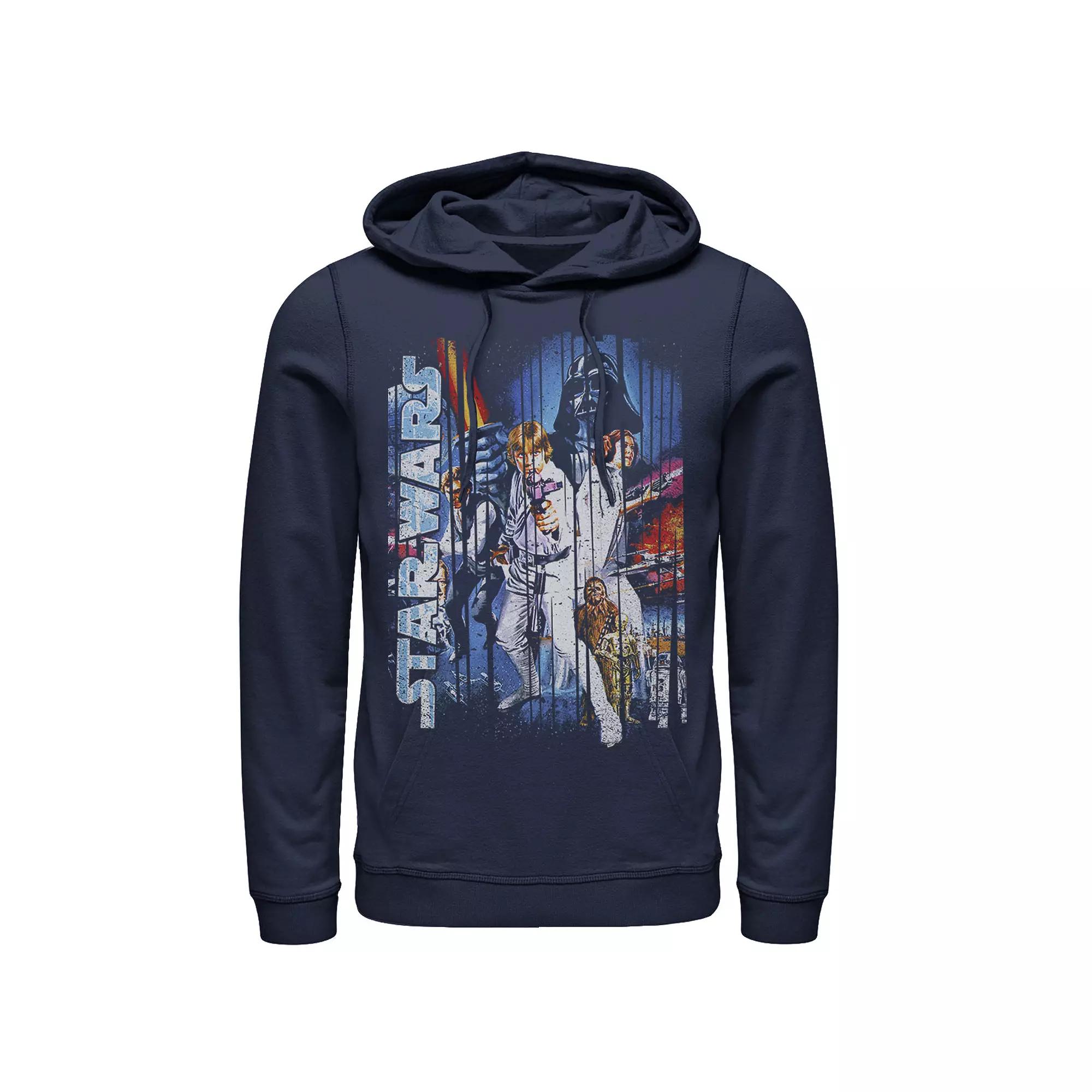 Men's Star Wars Classic Group Shot Striped Poster Hoodie,  Product Image