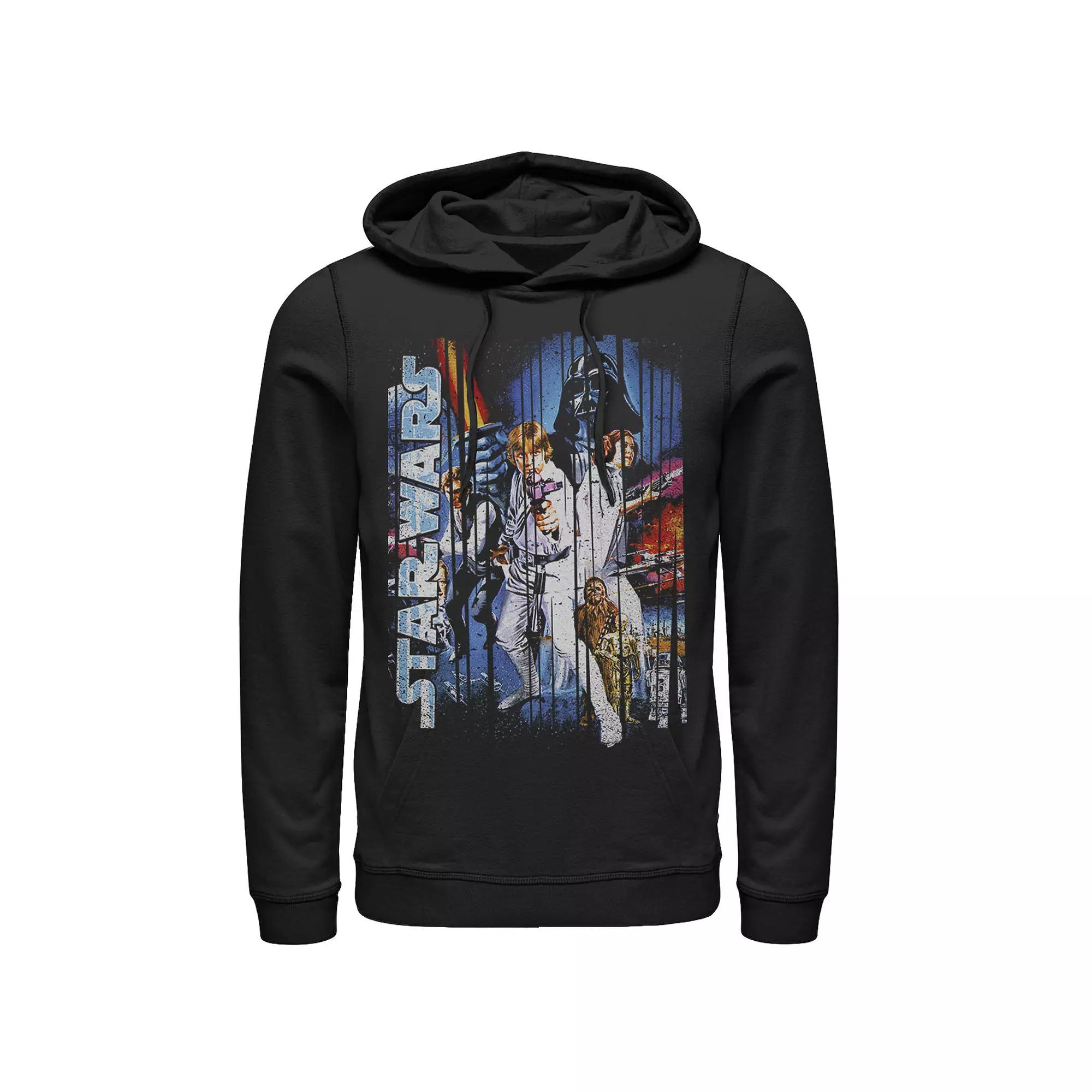 Men's Star Wars Classic Group Shot Striped Poster Hoodie,  Product Image