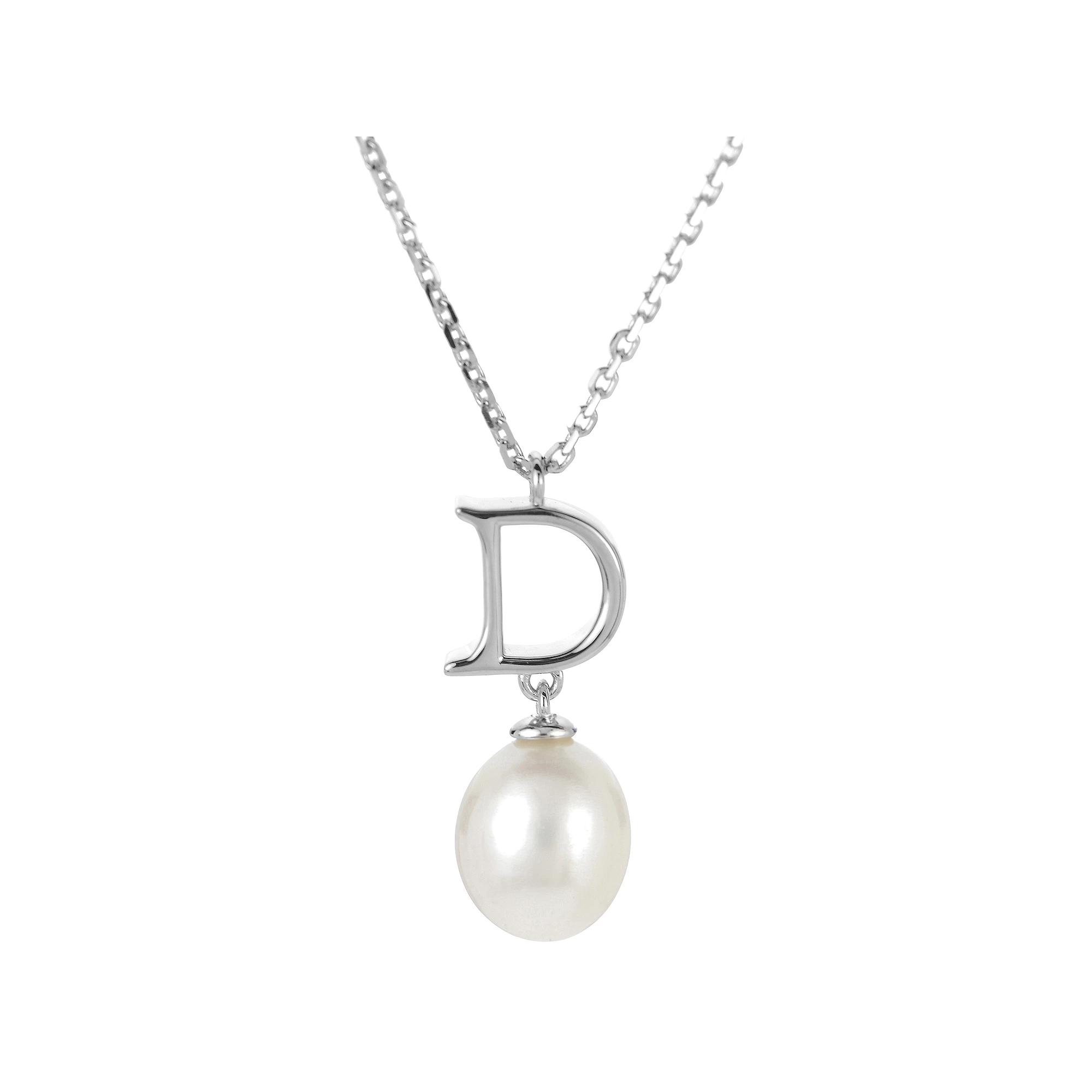 PearLustre by Imperial Sterling Silver Freshwater Cultured Pearl Initial Pendant Necklace, Women's,  Product Image