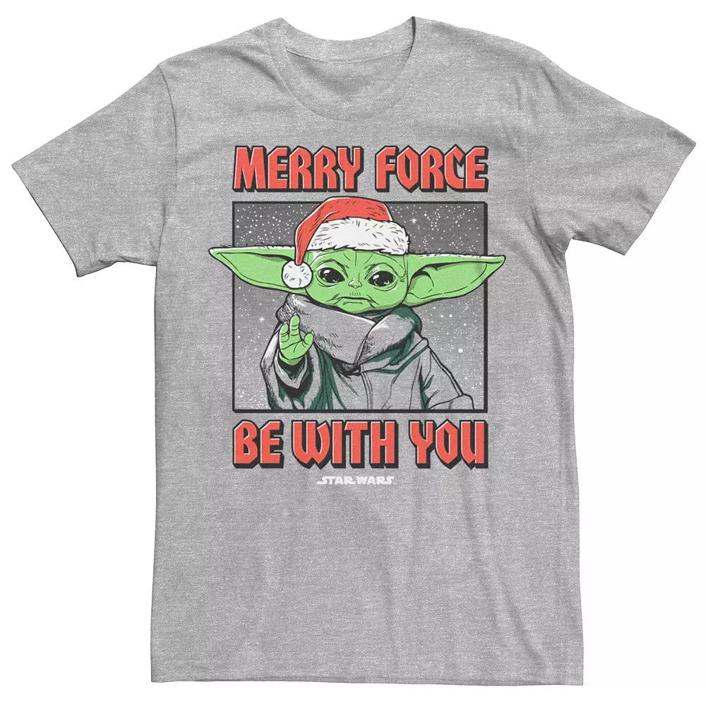 Men's The Mandalorian Grogu Merry Force Be With You Graphic Tee,  Product Image
