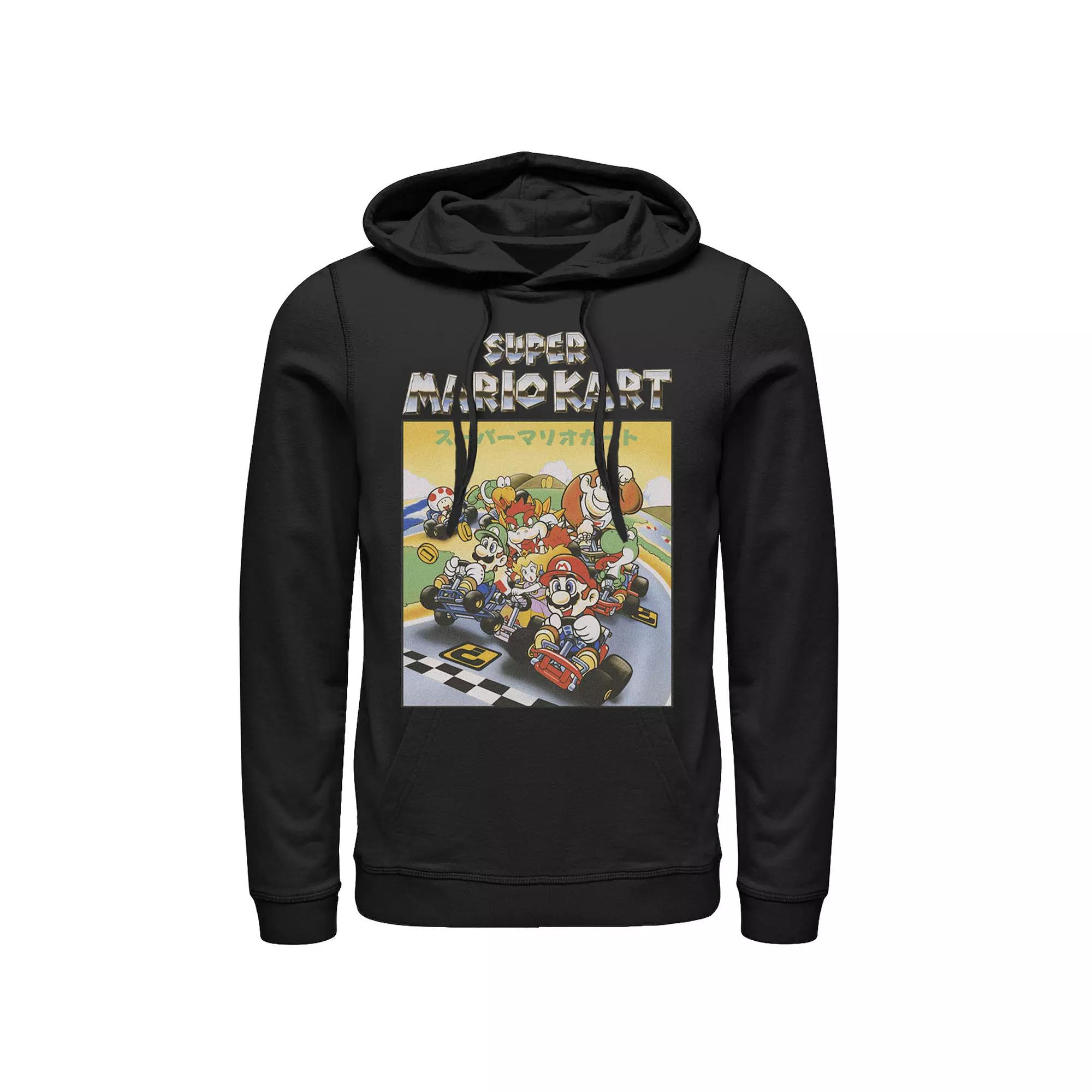 Men's Nintendo Mario Kart Retro Chrome Logo Hoodie,  Product Image