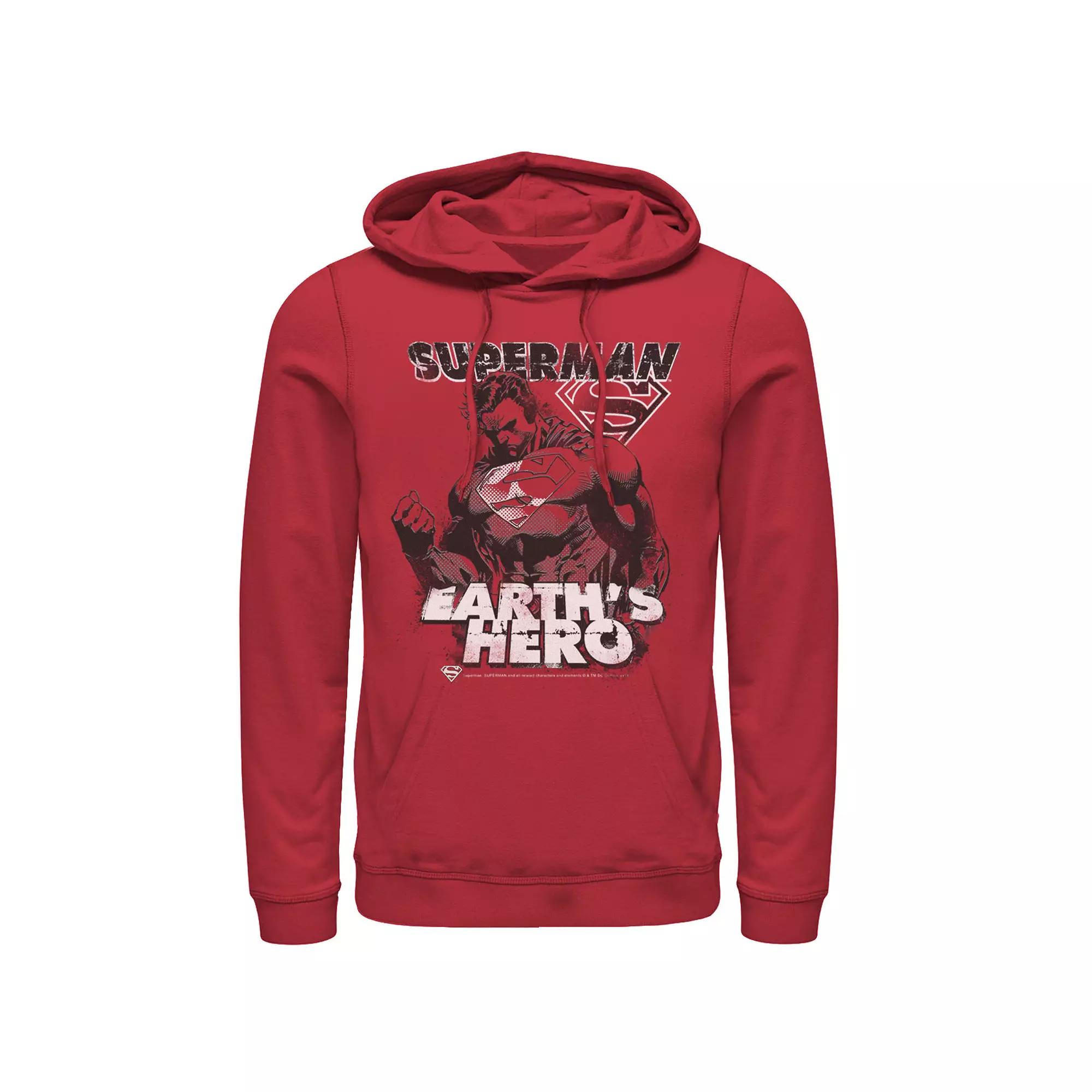 Men's DC Comics Superman Earth's Hero Sketched Poster Hoodie,  Product Image