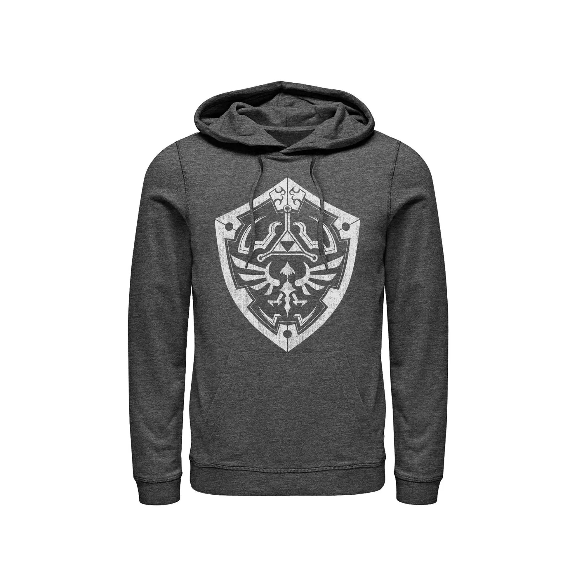 Men's Nintendo Zelda Link's Hylian Shield Distressed Logo Pullover Hoodie,  Product Image