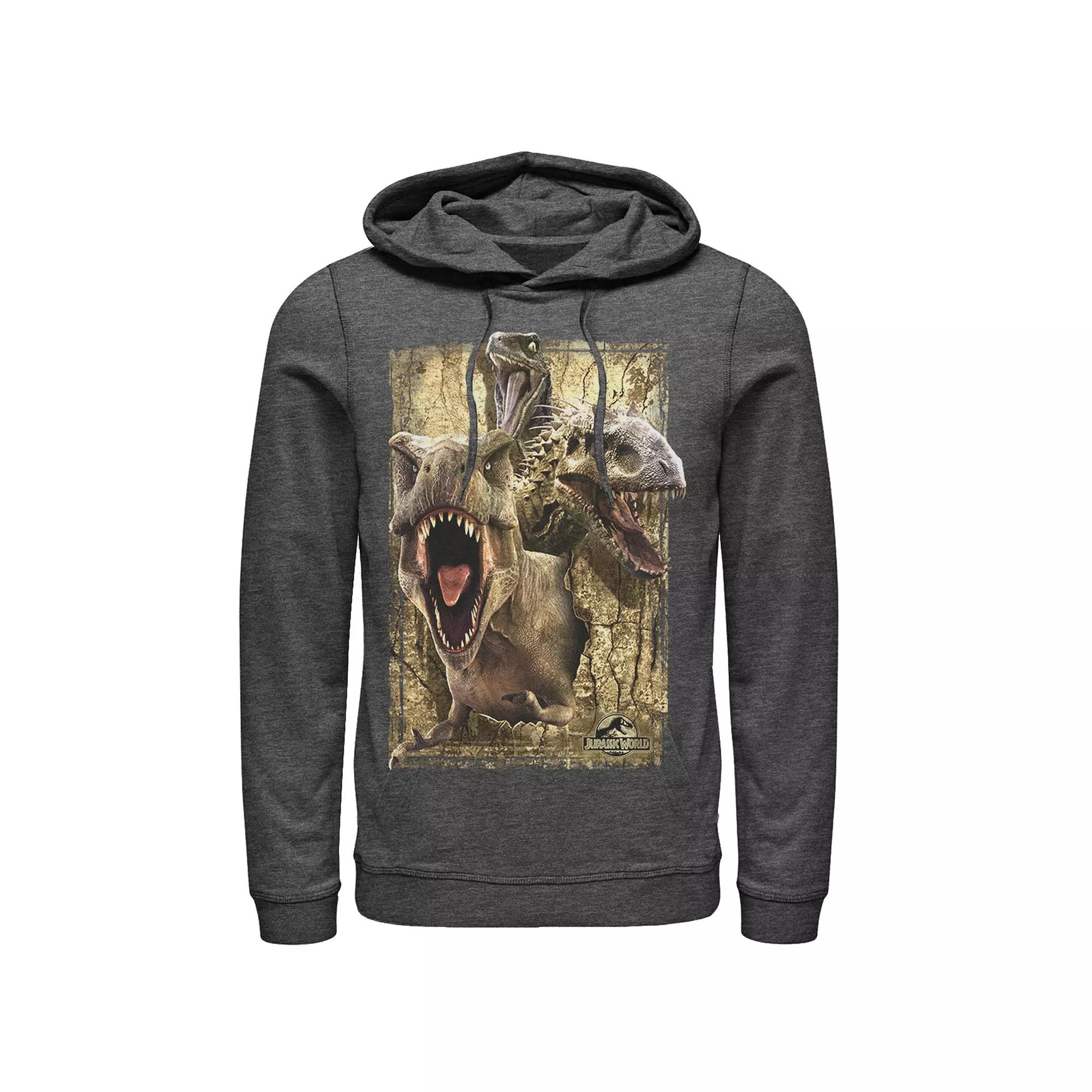 Men's Jurassic World T-Rex Indominus Rex & Raptor Hoodie,  Product Image
