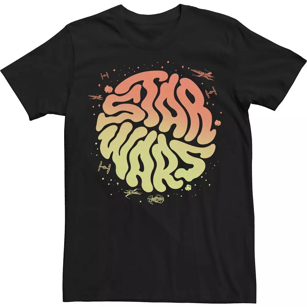 Men's Star Wars Psychedelic Text Logo Tee,  Product Image