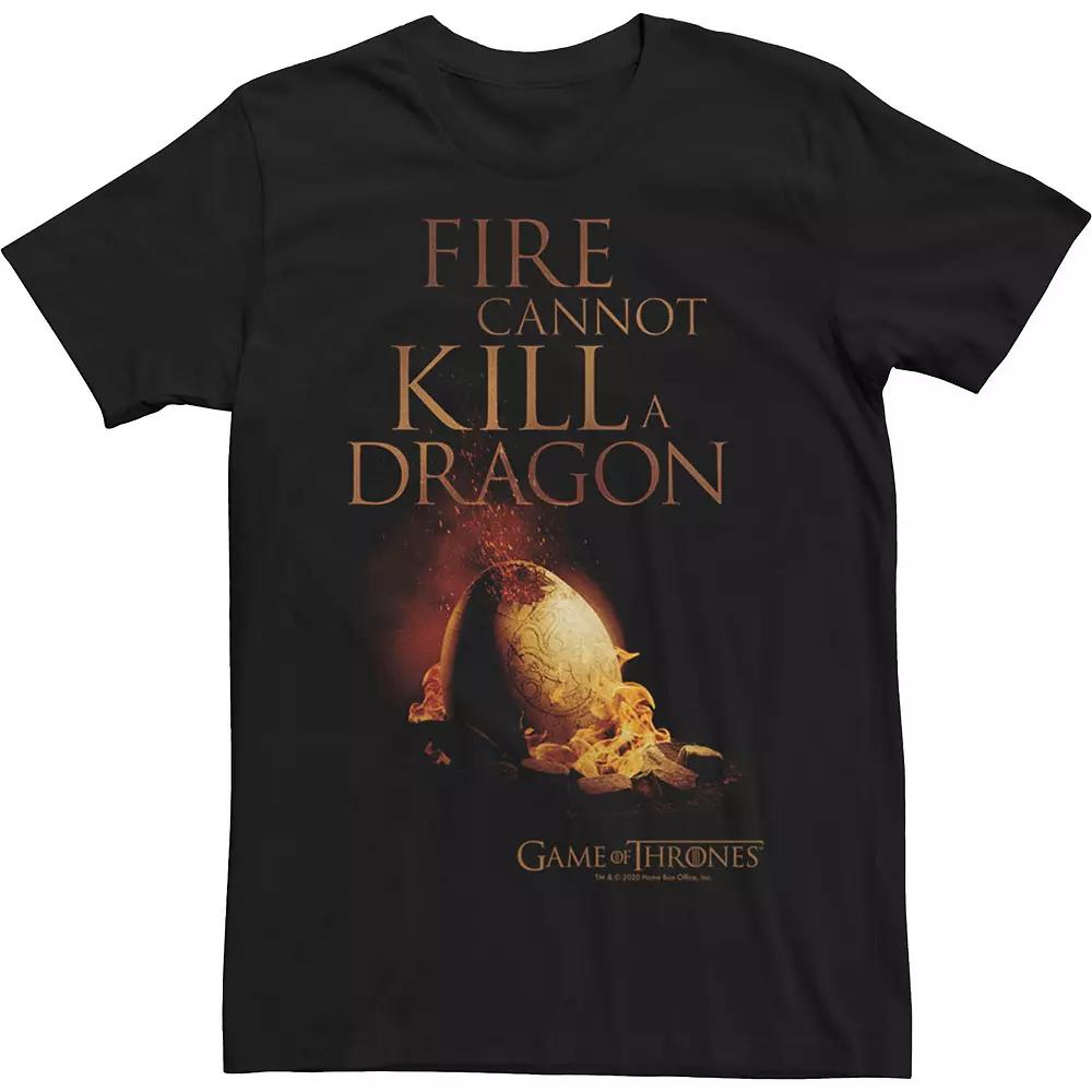 Men's Game Of Thrones Fire Cannot Kill A Dragon Tee, Size: Medium, Black Product Image
