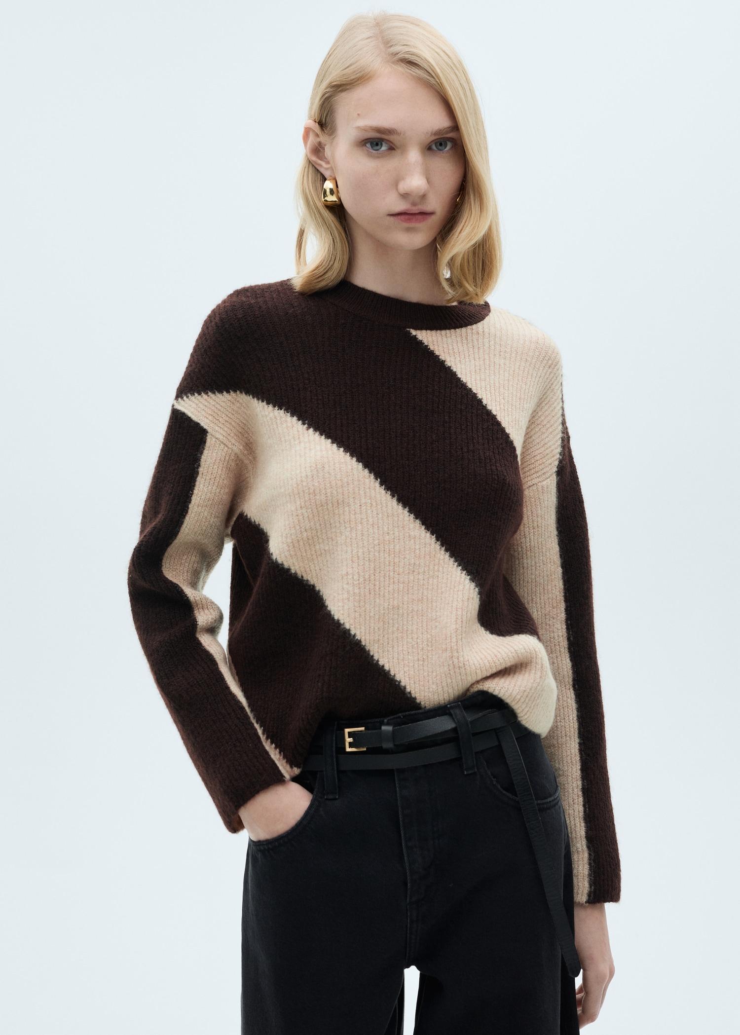 Knit striped sweater - Women | MANGO USA Product Image