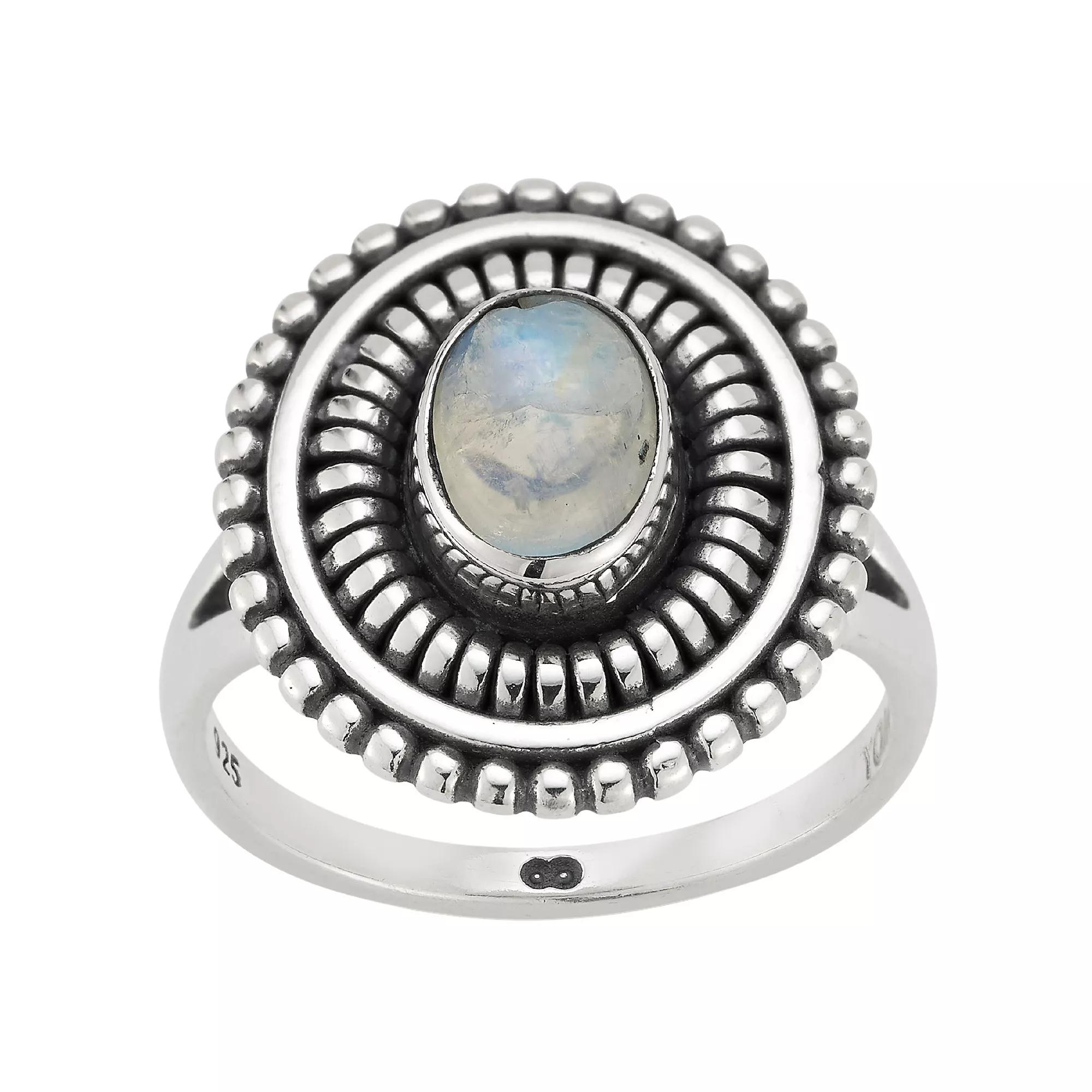 Sunkissed Sterling Sterling Silver Oxidized Moonstone Ring, Women's, Size: 9, Silver Tone Product Image