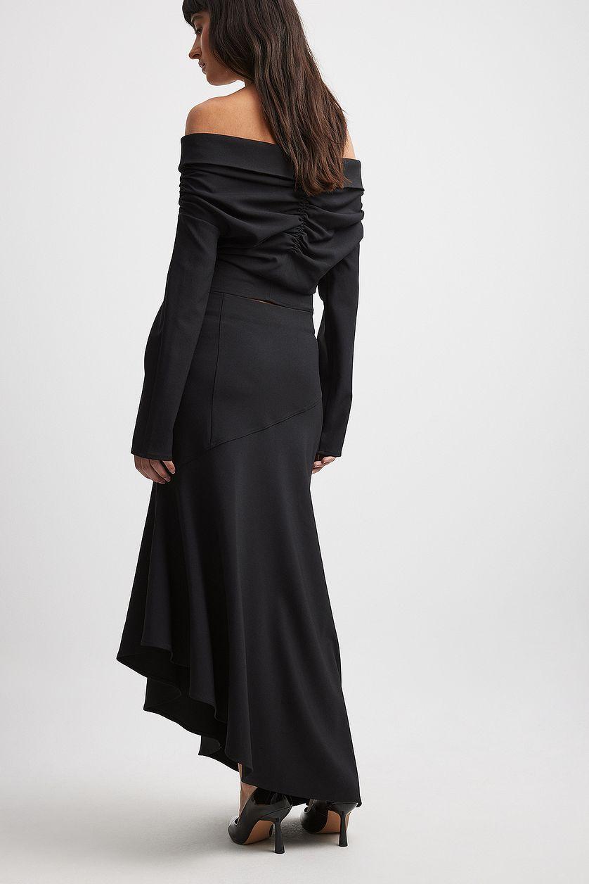 Woven Asymmetric Midi Skirt Product Image