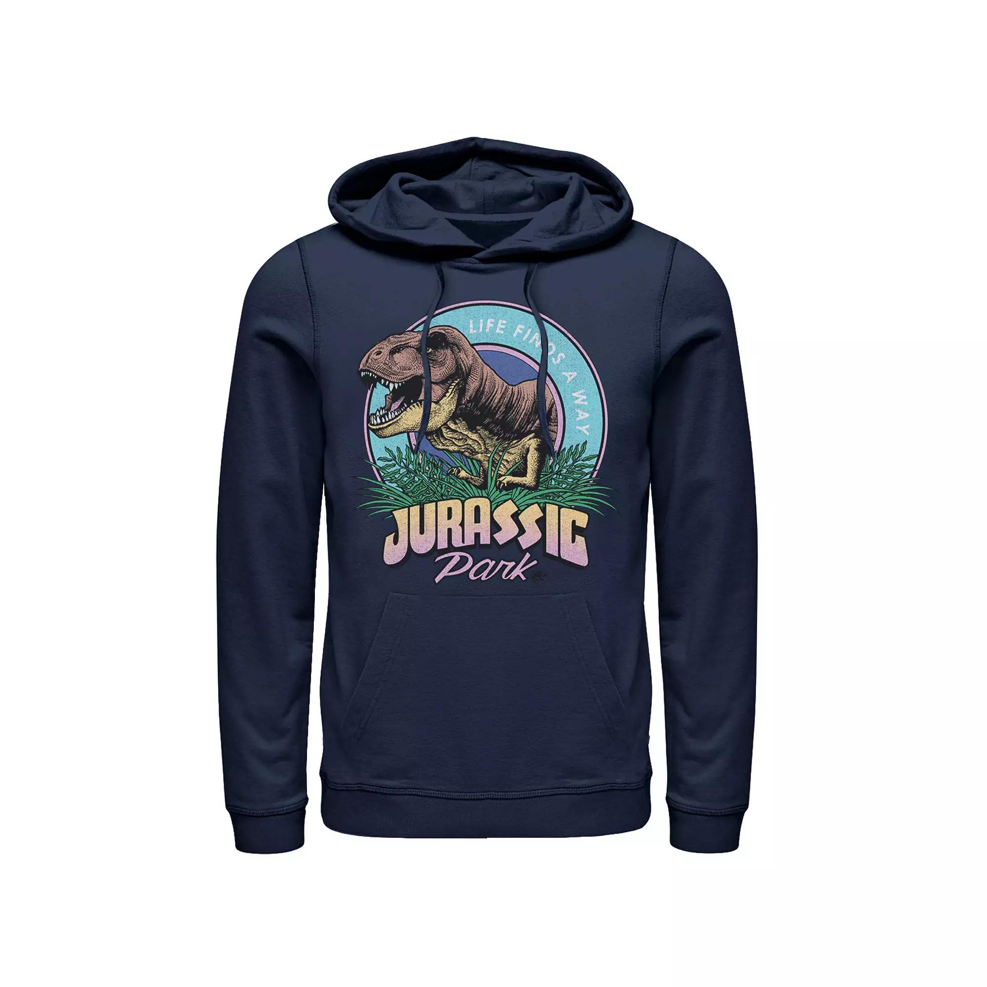 Men's Jurassic Park Life Finds A Way Vibrant Hoodie, Size: Medium, Blue Product Image