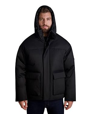 Karl Lagerfeld Paris Twill Fleece Lined Hooded Down Jacket Product Image