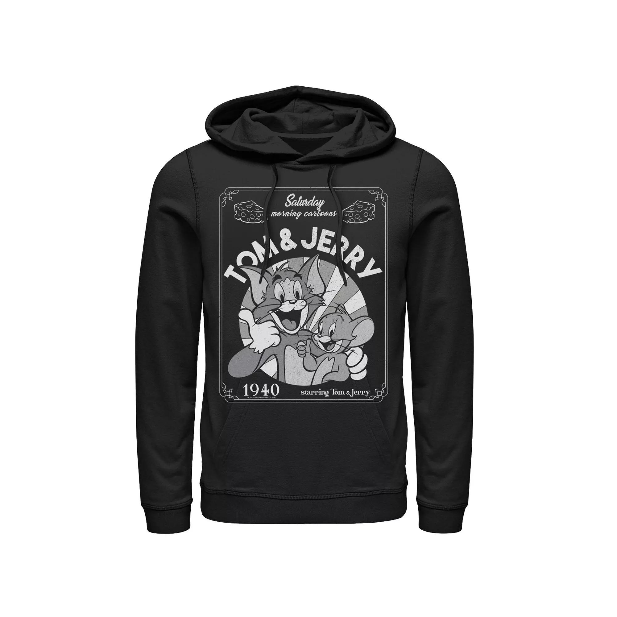 Men's Tom And Jerry Saturday Morning Cartoons 1940 Portrait Hoodie,  Product Image