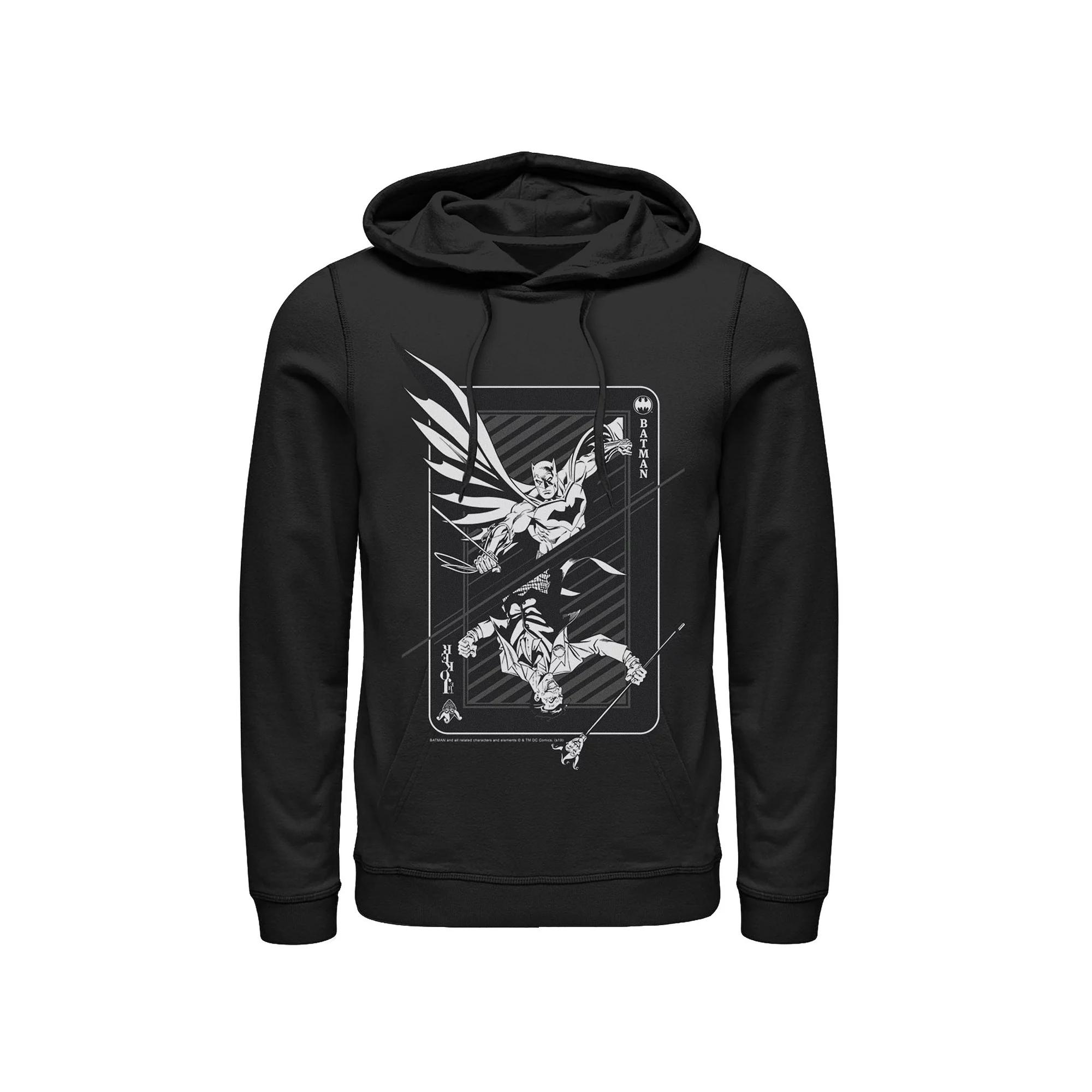 Men's DC Comics Batman And Joker Card Poster Hoodie,  Product Image
