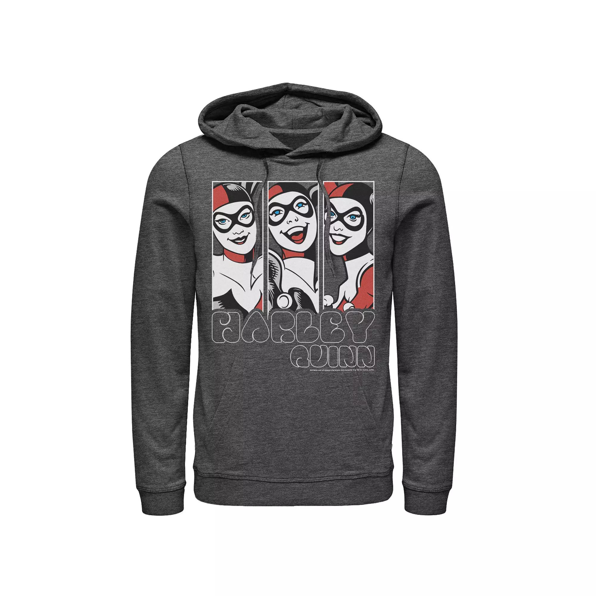 Men's Batman Harley Quinn Vintage Portrait Panel Hoodie,  Product Image