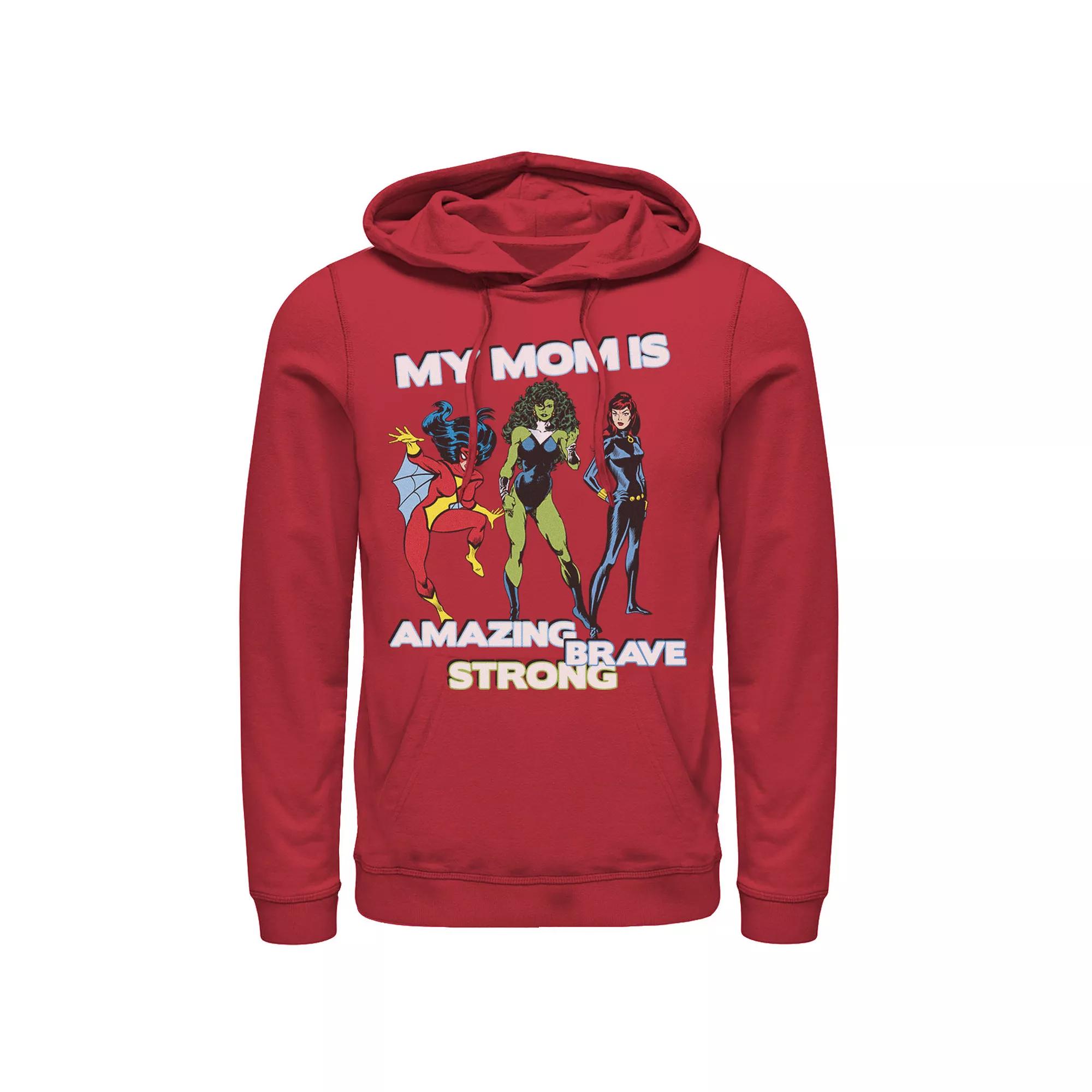 Men's Marvel Mother's Day Amazing Brave Strong Hoodie, Size: Small, Red Product Image