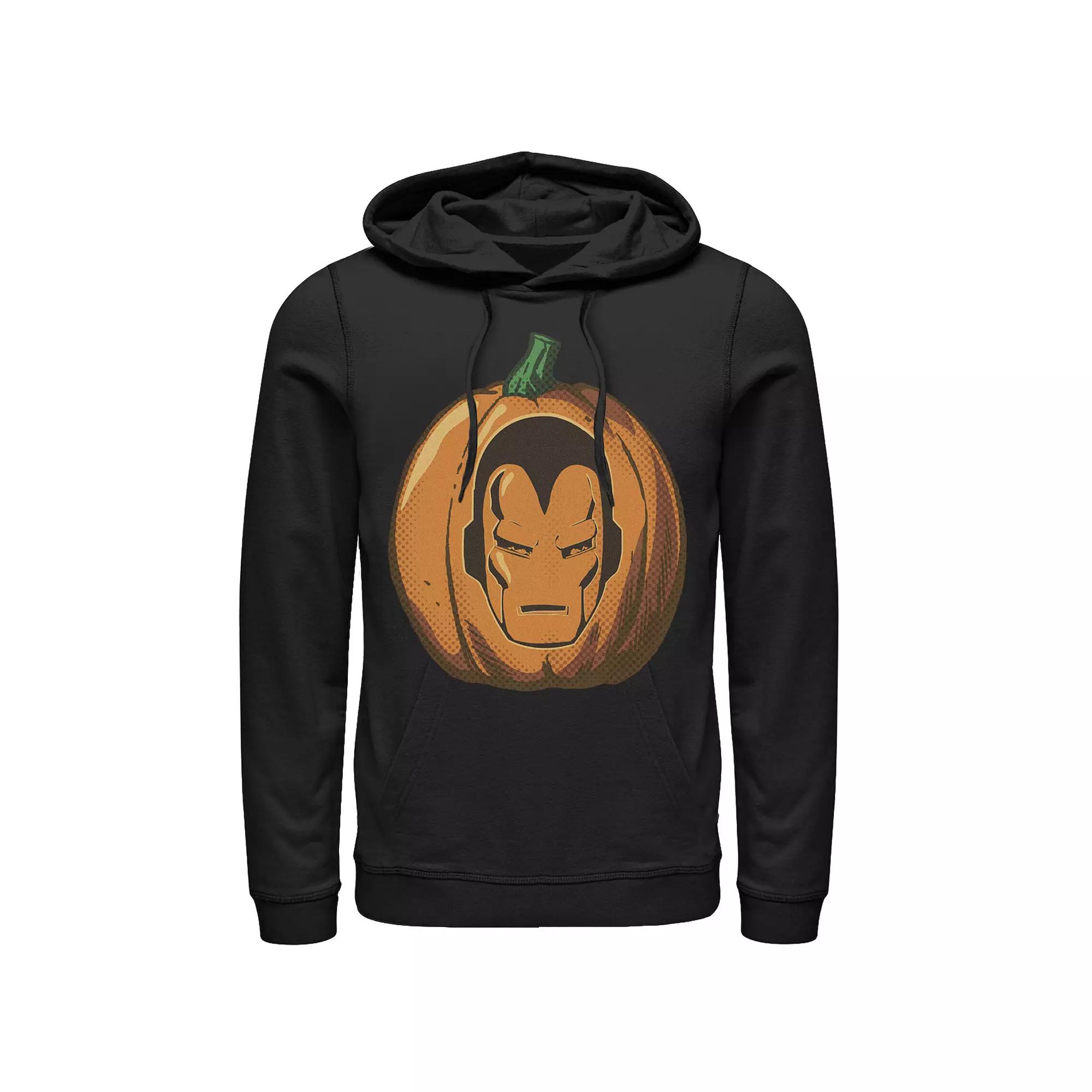 Men's Marvel Avengers Iron Man Halloween Pumpkin Graphic Hoodie,  Product Image