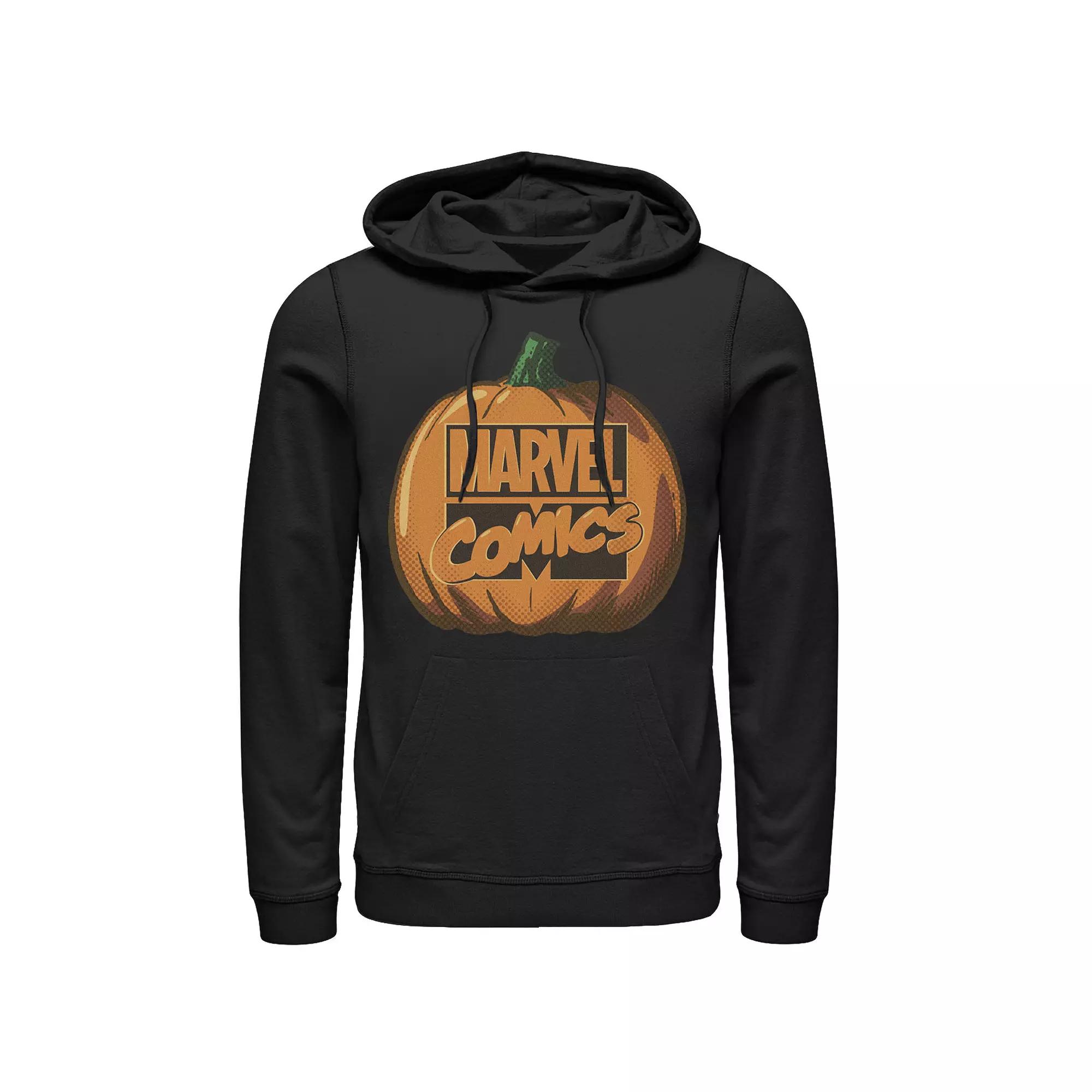 Men's Marvel Comics Logo Halloween Pumpkin Graphic Hoodie,  Product Image