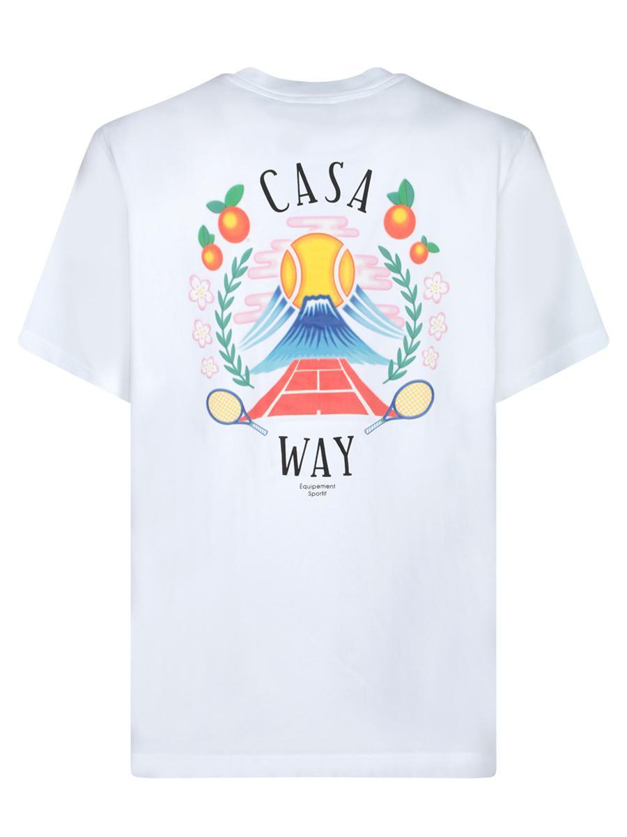 CASABLANCA Mens Casa Way Mountain Graphic-print Cotton-jersey T-shirt Xxxl In White Product Image