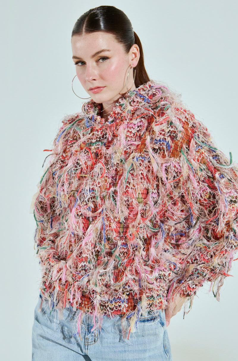 ALL OVER THE PLACE FRINGE SWEATSHIRT Product Image