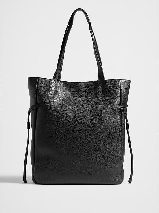 Vegan Leather Drawstring Tote Product Image