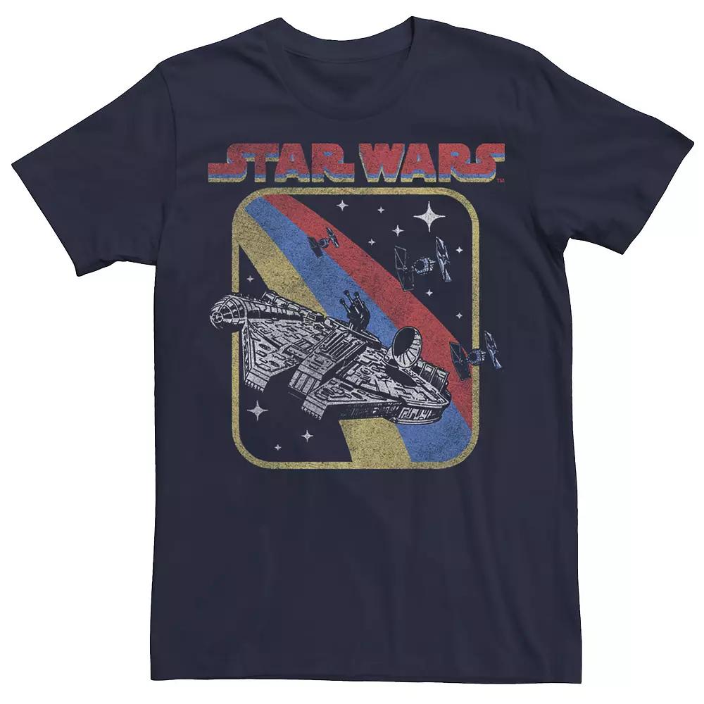 Men's Star Wars Millennium Falcon Retro Galaxy Space Fight Tee,  Product Image