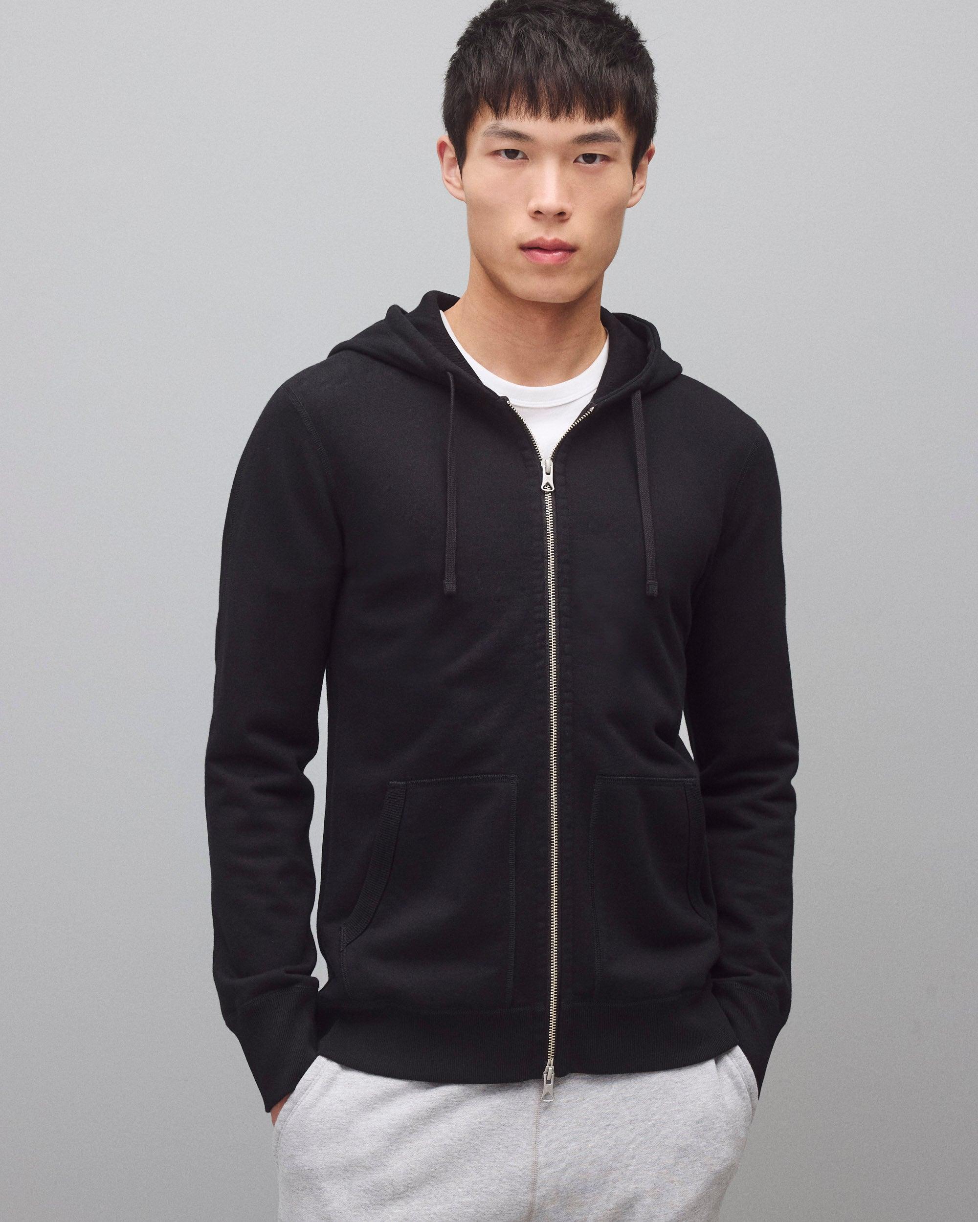 Midweight Terry Slim Zip Hoodie Male Product Image
