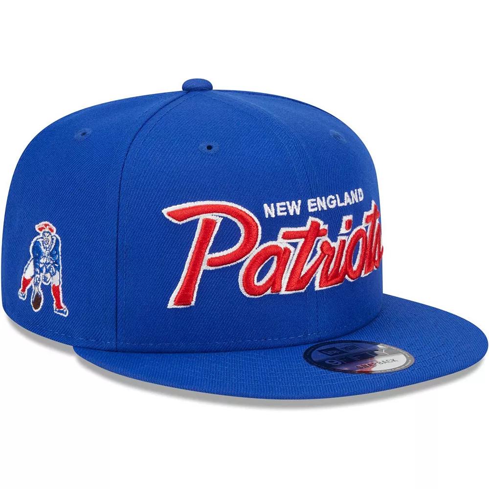 Men's New Era Royal New England Patriots Main Script 9FIFTY Snapback Hat, Blue Product Image