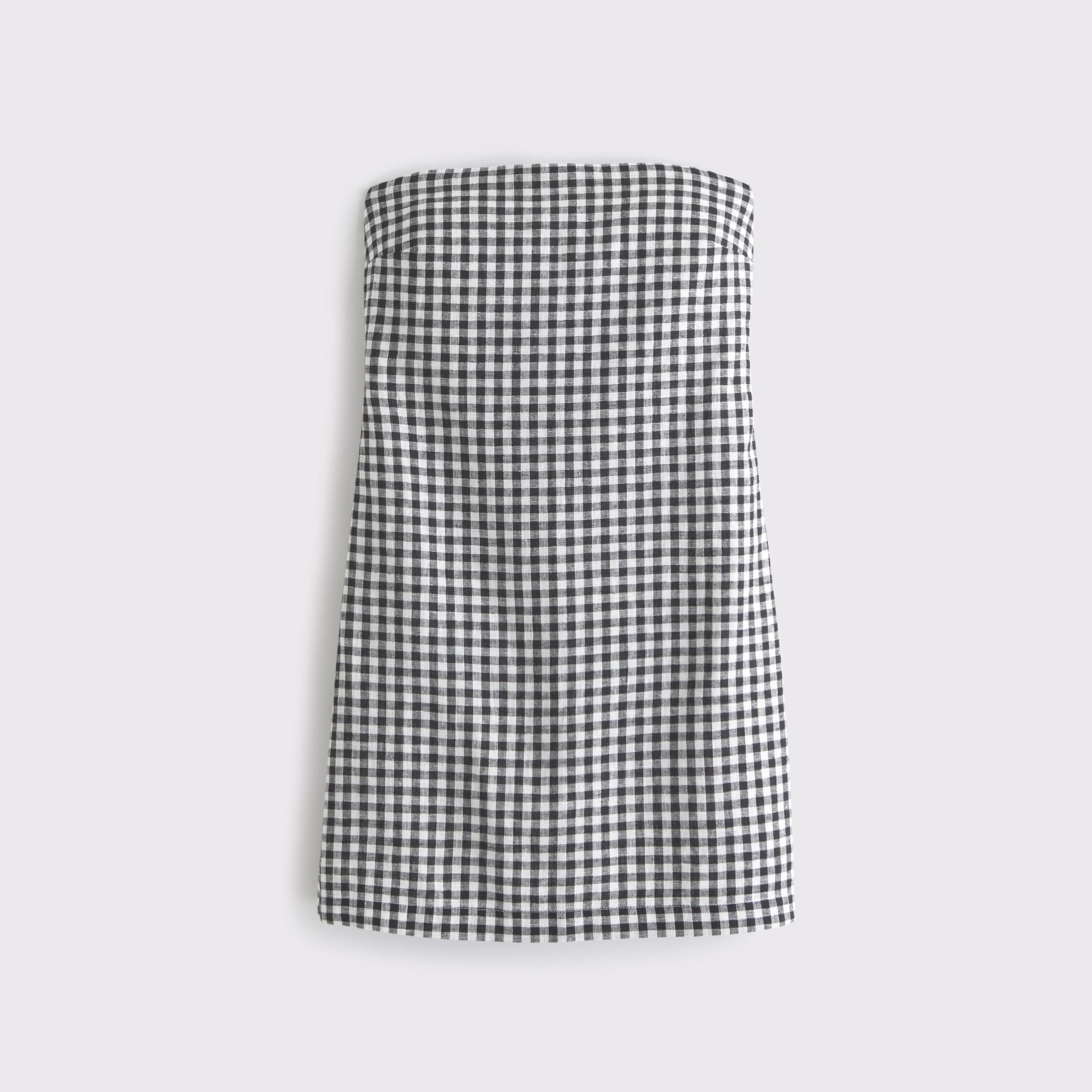 The A&F Scarlett Strapless Linen-Blend Skort Product Image