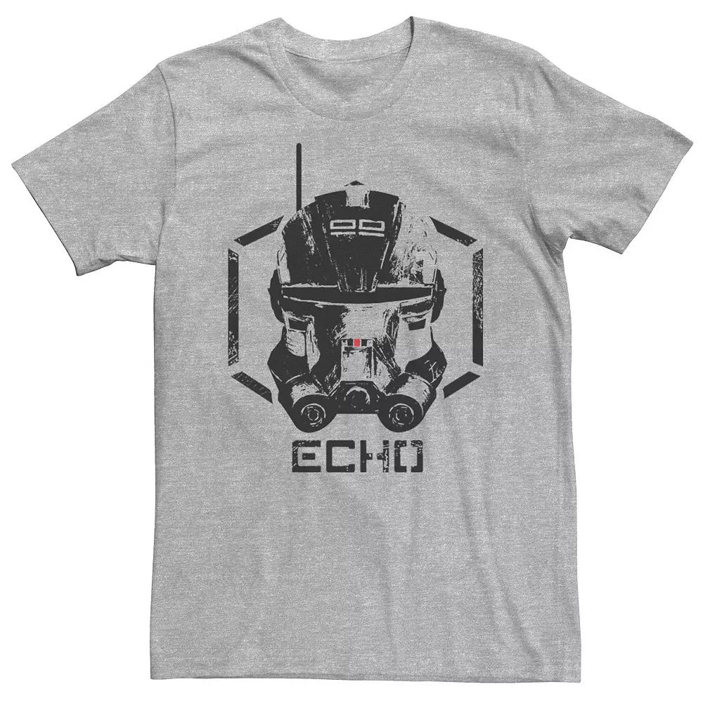 Men's Star Wars The Bad Batch Echo Helmet Stamp Tee, Size: Medium, Athletic Grey Product Image