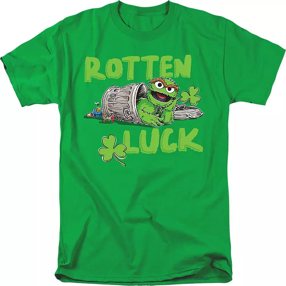 Men's Sesame Street Oscar Rotten Luck Graphic Tee, Size: XXL, Dark Green Product Image
