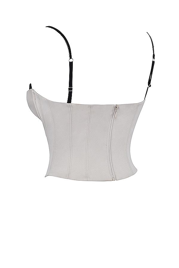 Luette  beige satin underwired corset Product Image