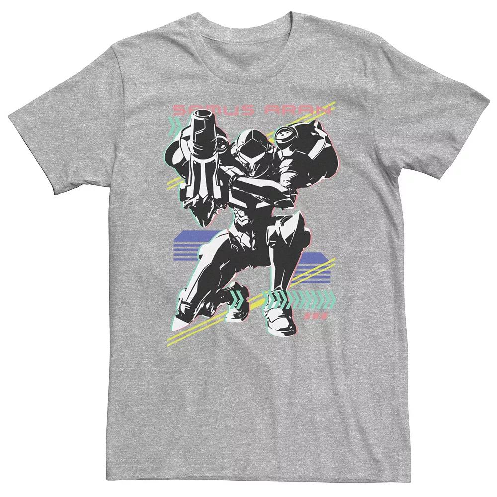 Big & Tall Nintendo Metroid Samus Aran Retro Neon Poster Tee, Men's,  Product Image