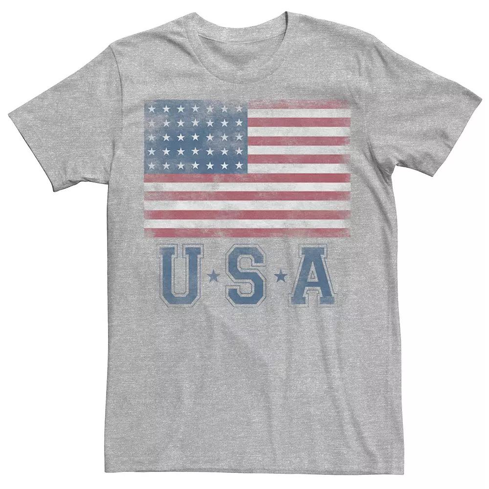 Men's Classic Distressed Flag And USA Title Tee,  Product Image