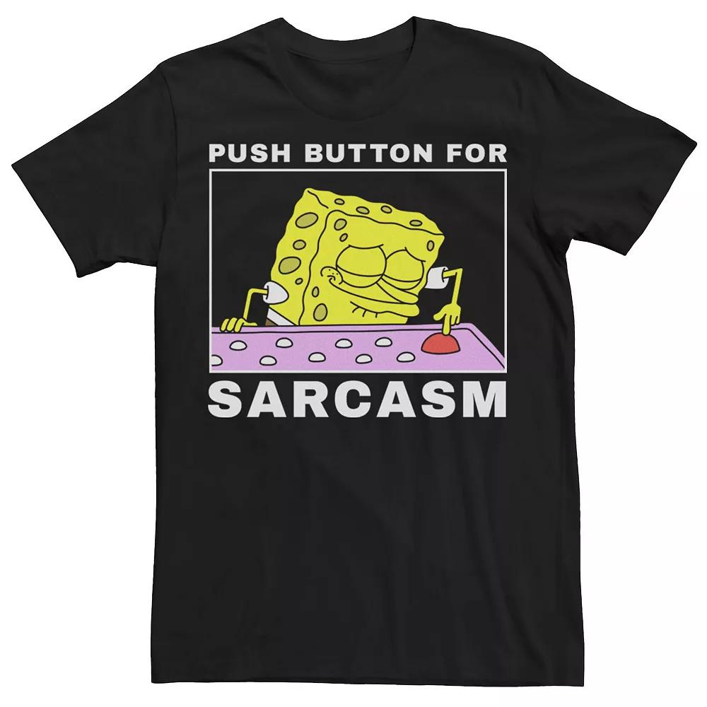 Men's SpongeBob SquarePants Push Button For Sarcasm Tee,  Product Image