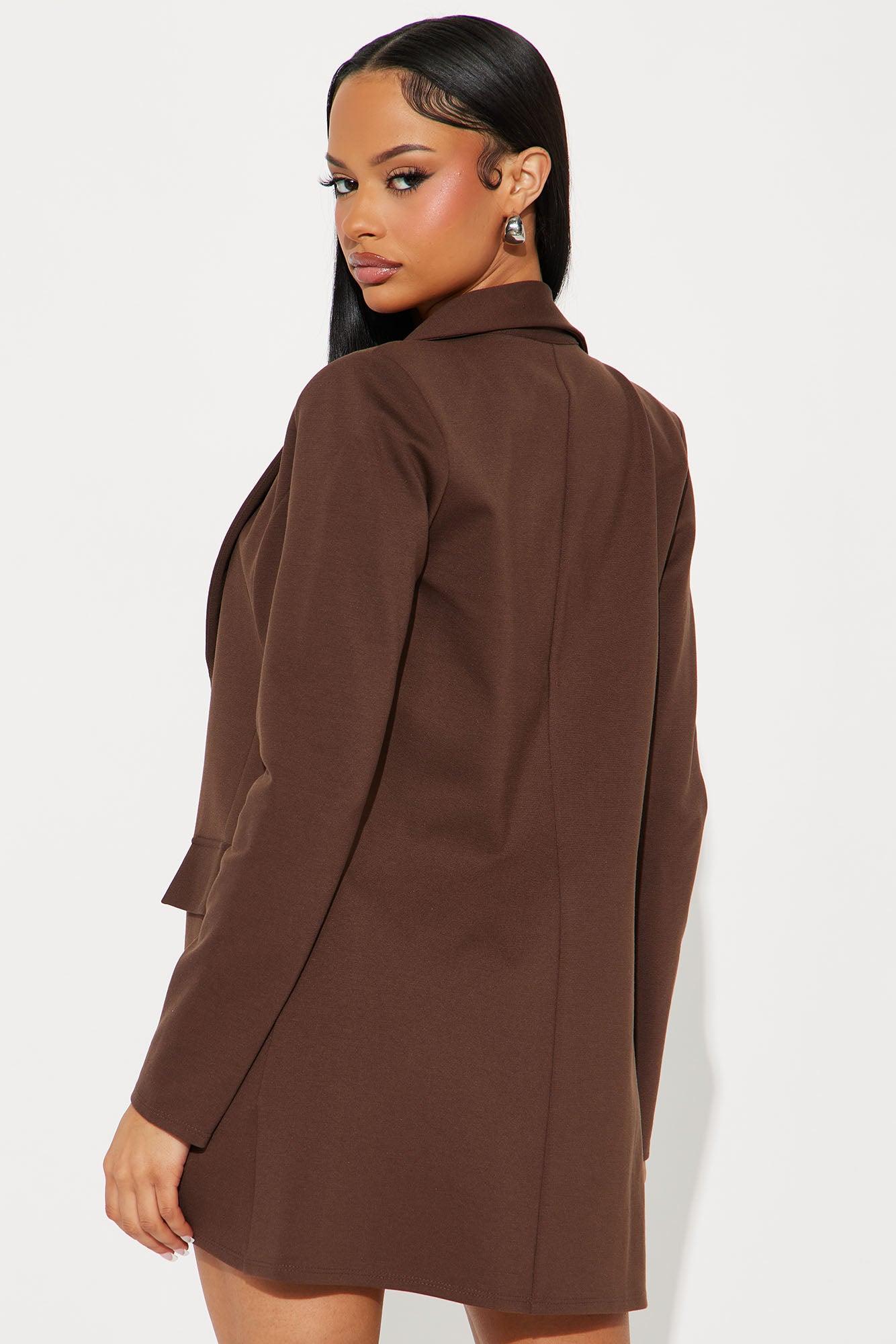 Cindy Blazer And Micro Short Set - Chocolate Product Image