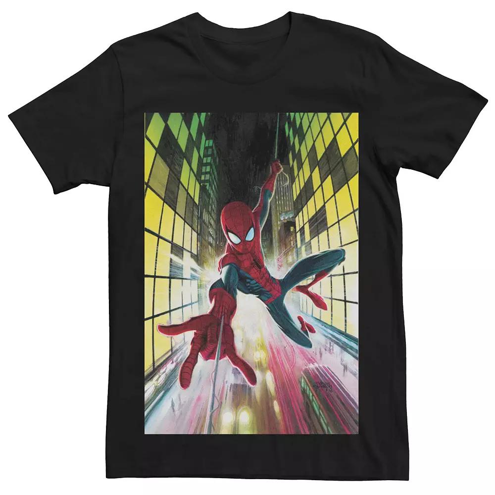Men's Marvel's Spider-Man Swinging Comic Cover Tee,  Product Image