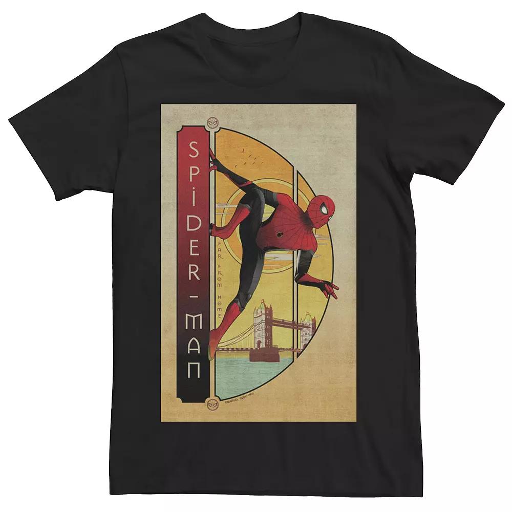 Men's Marvel Spider-Man Far From Home Spider-Man Vintage Poster Graphic Tee,  Product Image