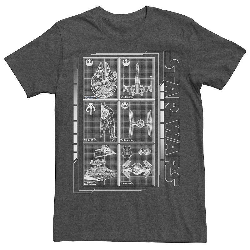 Men's Star Wars Battle Ships Schematic Tee,  Product Image