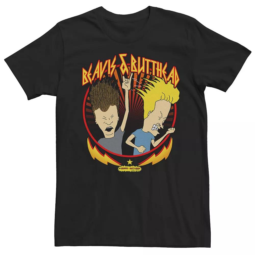Men's Beavis And Butthead Metal Short Sleeve Tee, Size: 3XL, Black Product Image