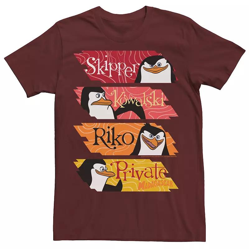 Men's Madagascar Penguins Name Panels Poster Graphic Tee,  Product Image
