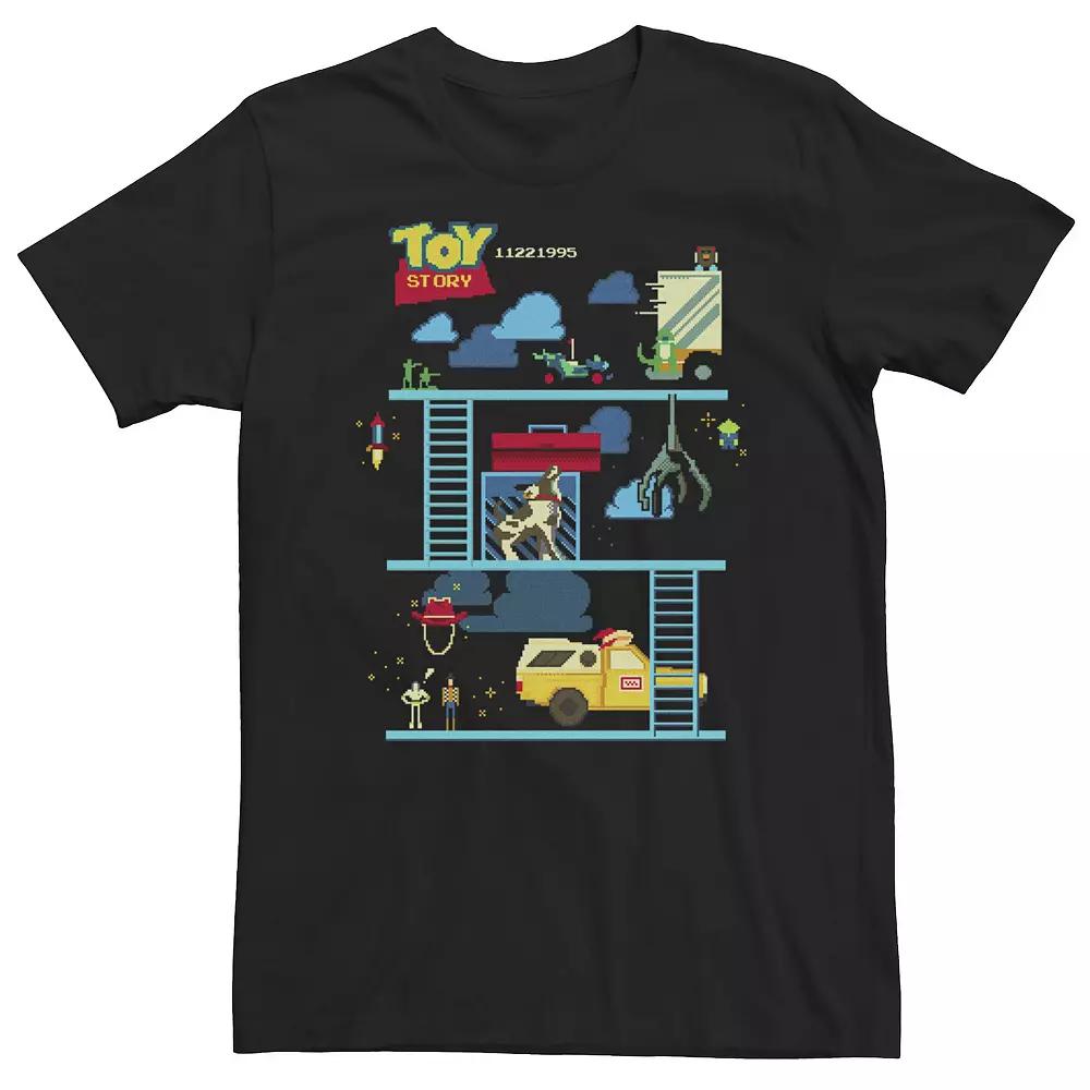 Disney / Pixars Toy Story Big & Tall 8-Bit Classic Game Tee, Mens Navy Grey Product Image