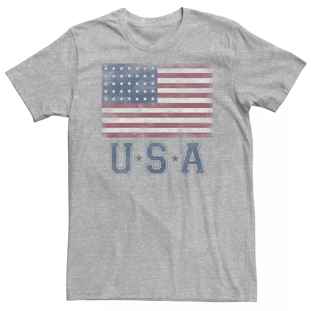 Big & Tall Classic Distressed Flag "USA" Tee, Men's,  Product Image