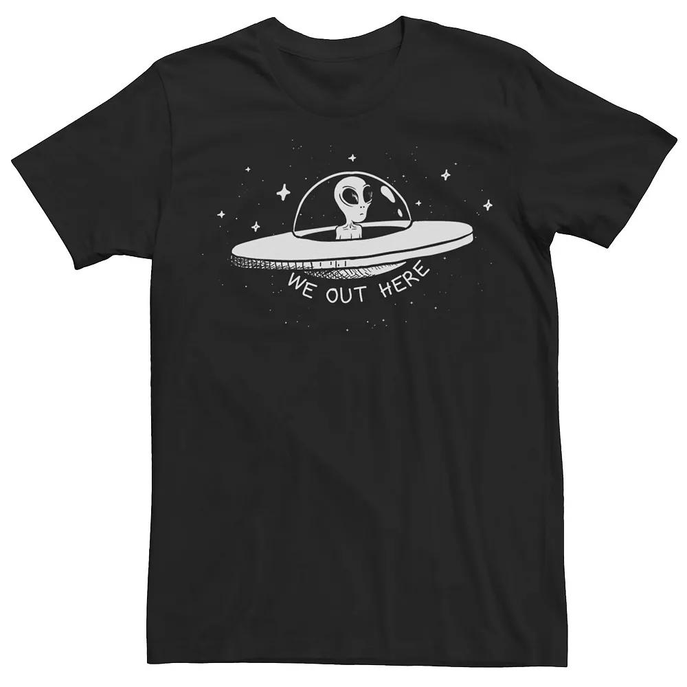 Men's We Out Here Flying Saucer Stamp Tee, Size: XXL, Black Product Image