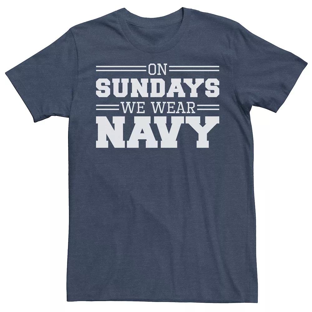 Men's On Sundays We Wear Navy Graphic Tee, Size: 3XL, Navy Grey Product Image