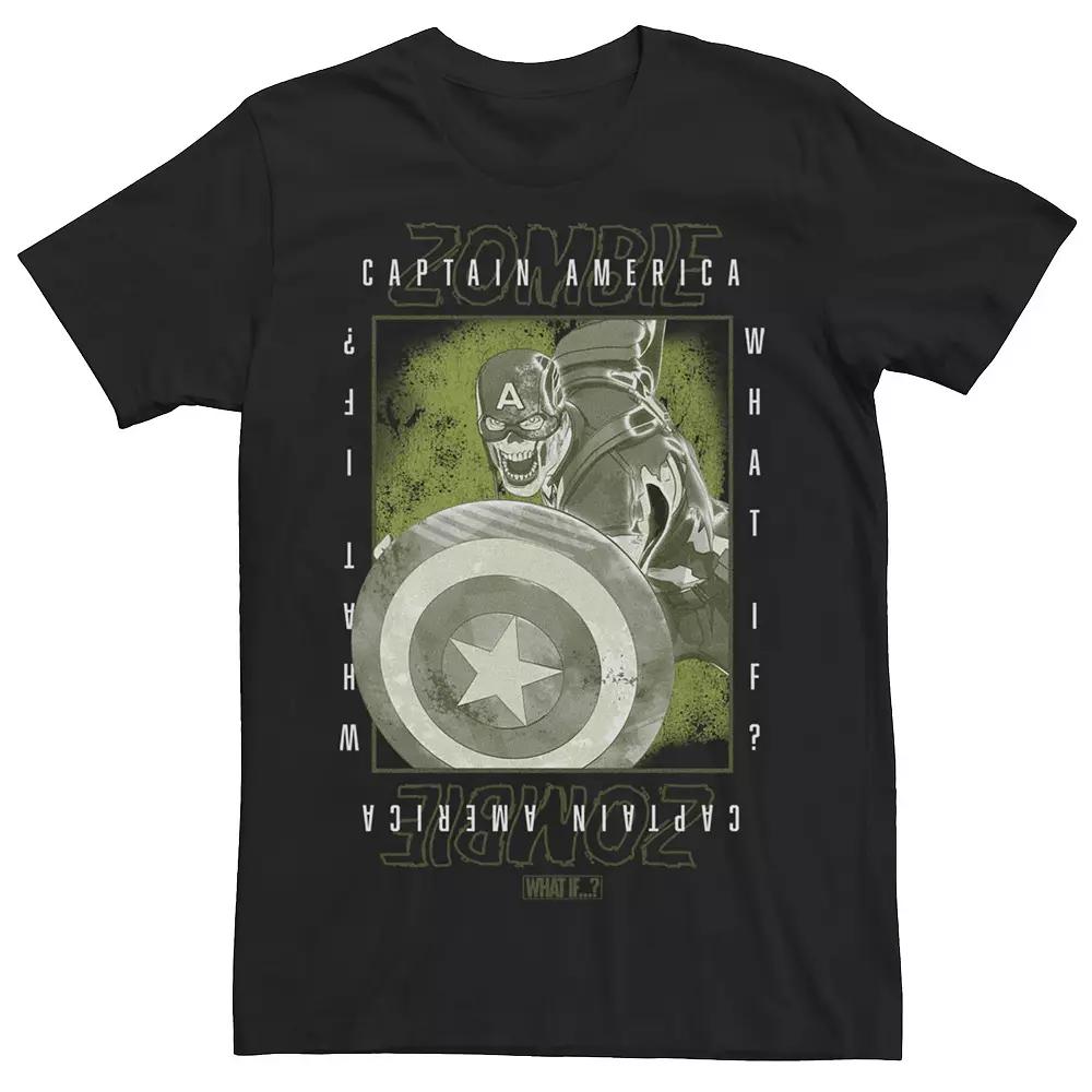 Men's Marvel What If Captain Zombie Box Poster Tee, Boy's, Size: XL, Black Product Image