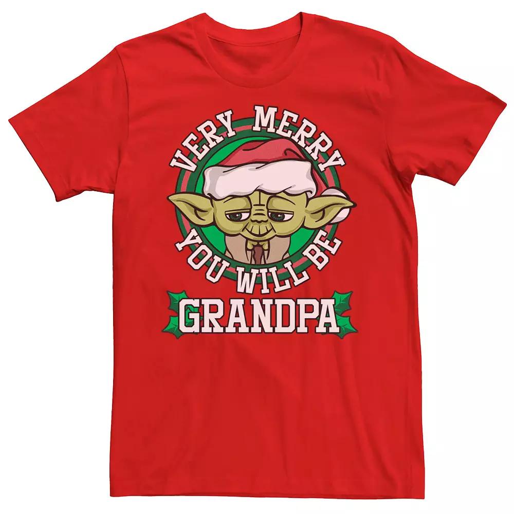 Men's Star Wars Yoda Merry You Will Be Christmas Tee,  Product Image